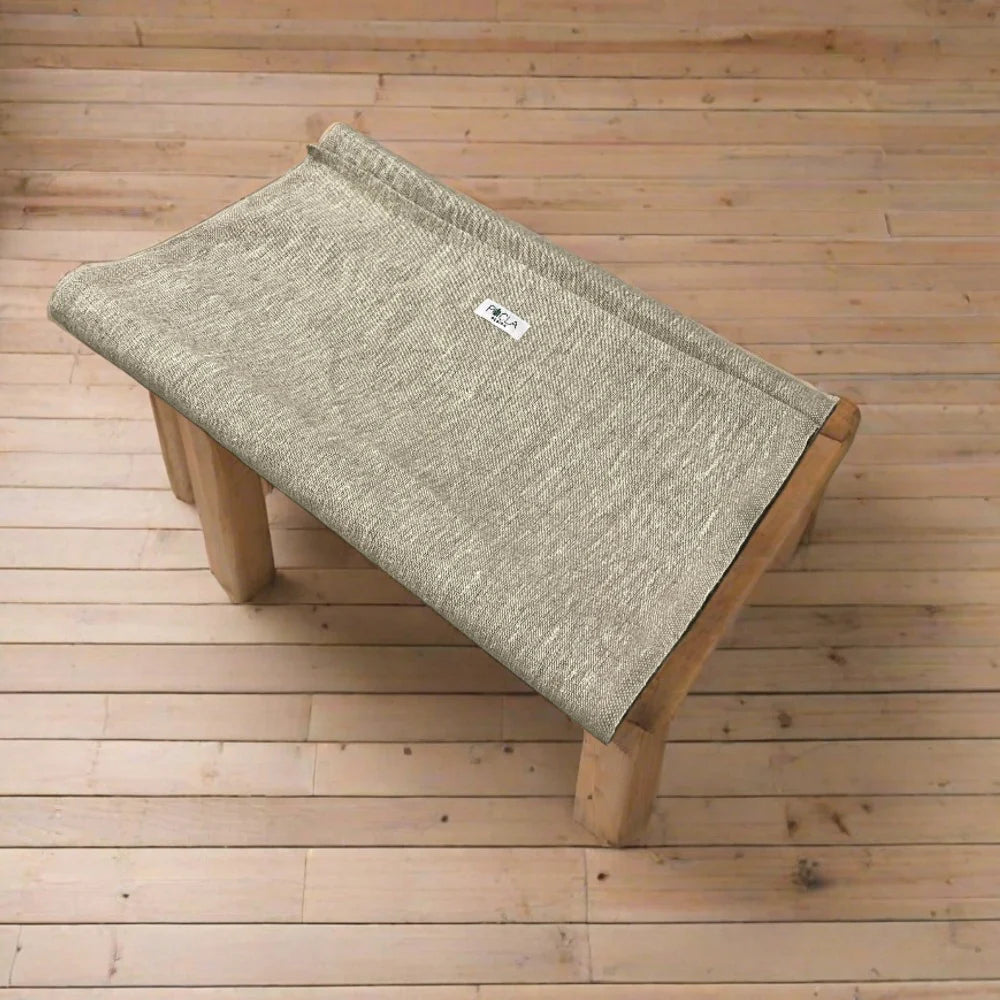 Pellavainen lahjapaketti saunojalle, sis. Saunatyyny ja laudeliina