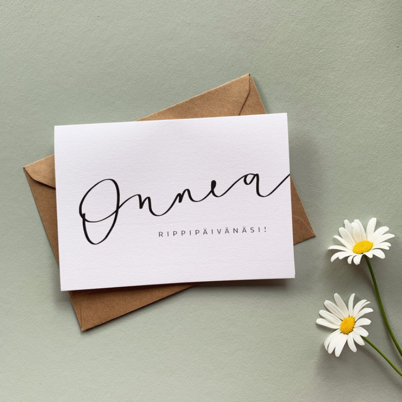 Hellevisuals onnea rippipäivänä-kortti x Kaarnavilla