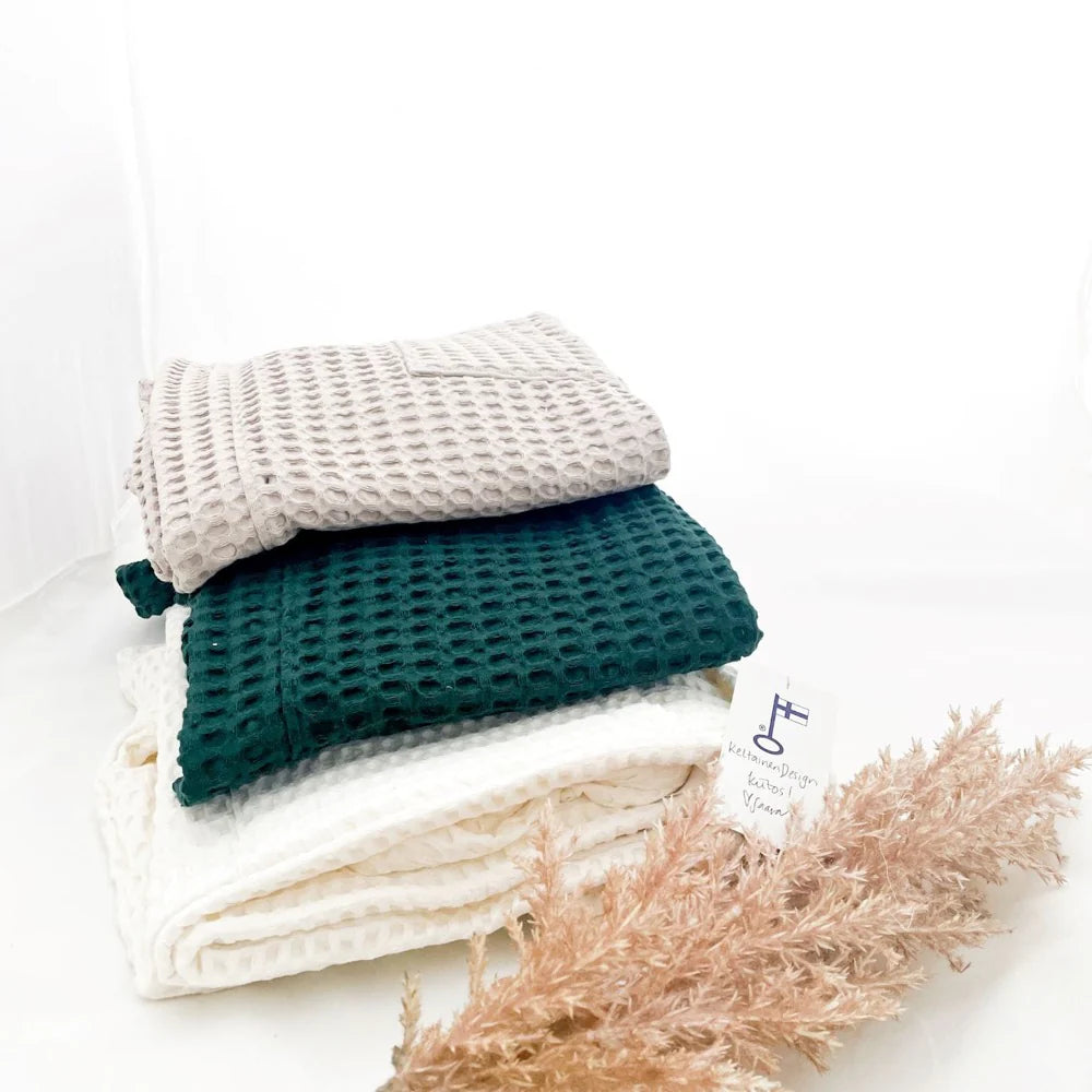 Värikäs vohvelikangas -kylpytakki, TILAUSTUOTE