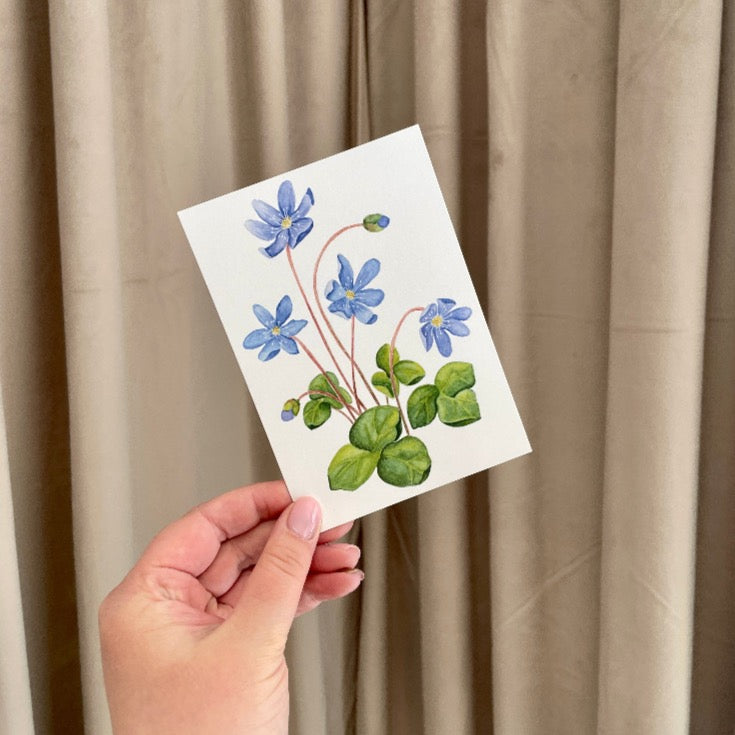 TR Leather Designs Sinivuokot-kortti x Kaarnavilla