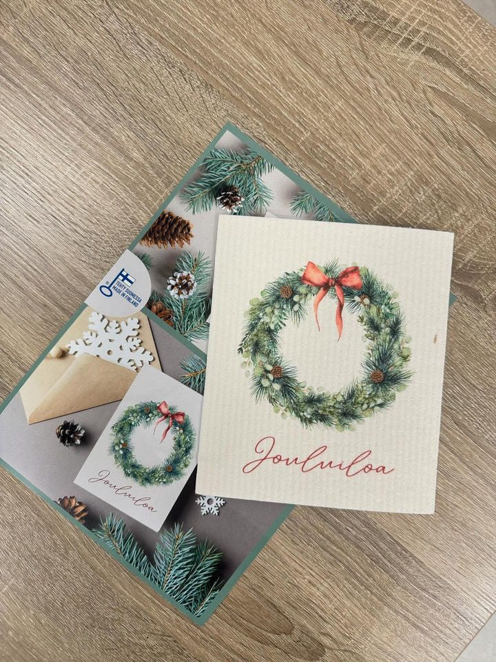 Jouluiloa-tiskirätti, biohajoava