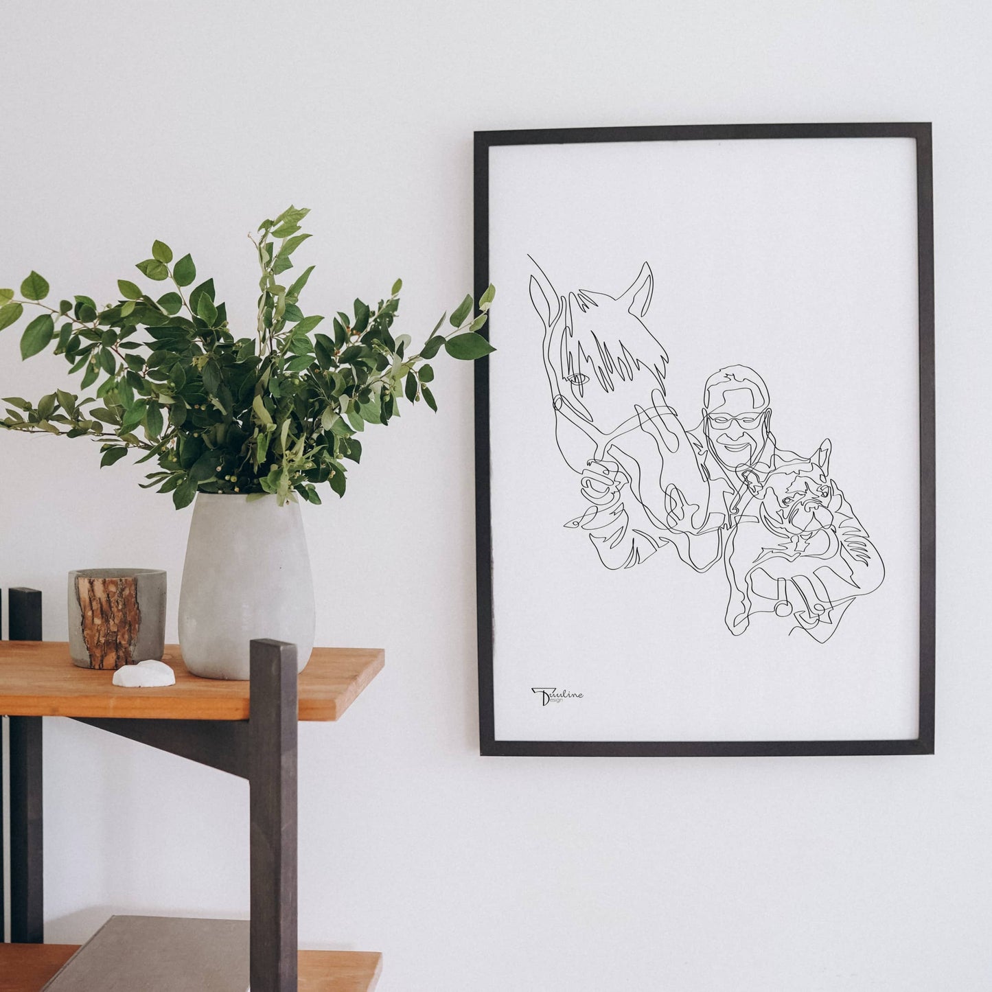 Yhden viivan muotokuva lemmikistäsi -lahjakortti (eri malleja)