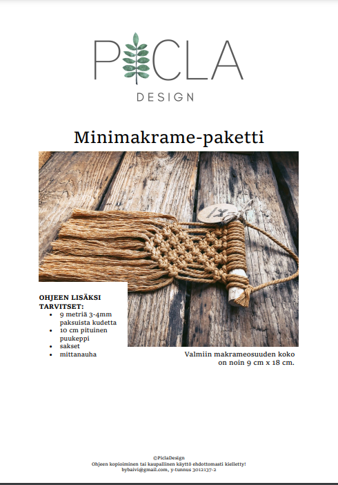 Picla Minimakrame-paketti Kaarnavillan verkkokaupassa