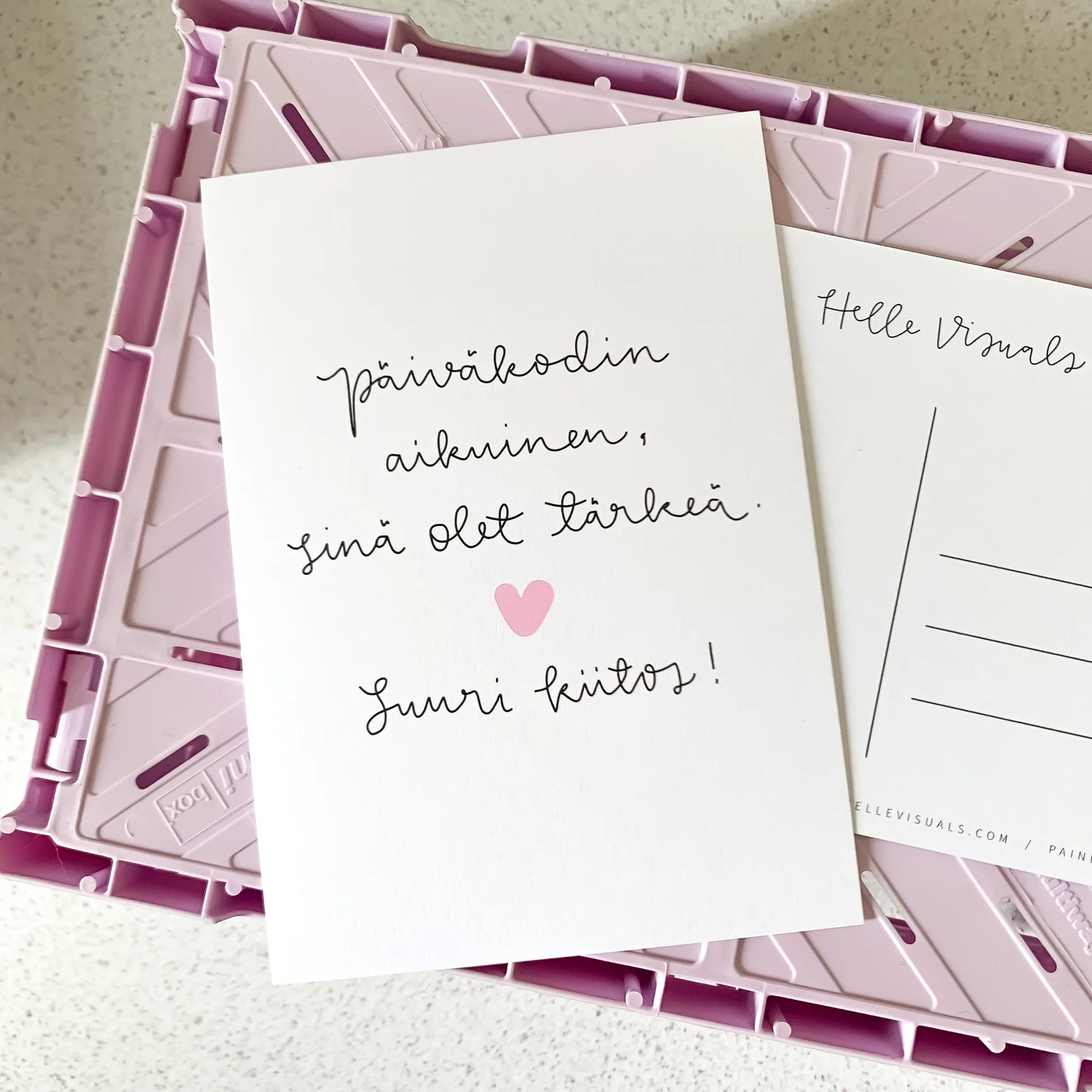 Päiväkodin aikuinen, olet tärkeä - postikortti