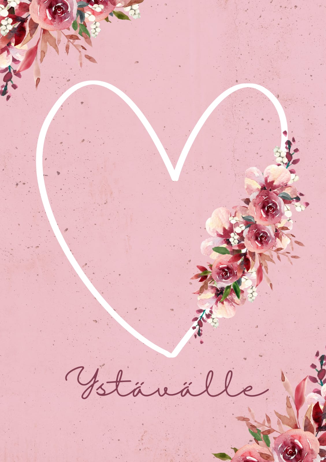 Sydän ystävälle -kortti, kaksiosainen