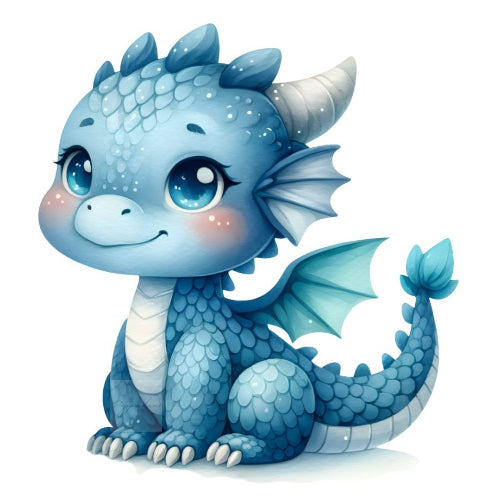 Blue dragon, iron-on transfer