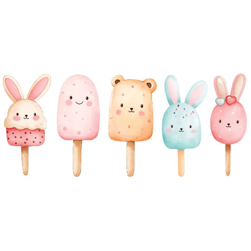 jäätelöpuikot eri värisiä