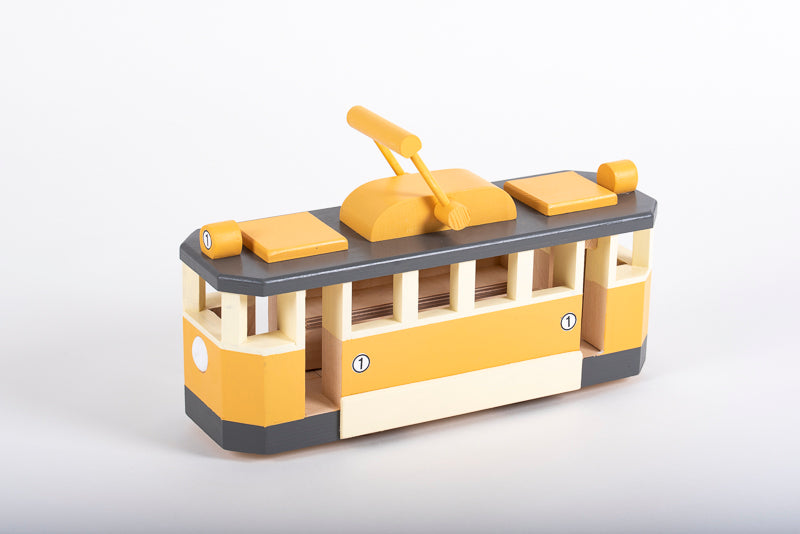 Turun ratikka, värikäs käsintehty puulelu