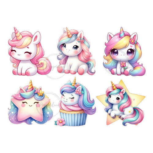 Poppaduu yksisarviset silityskuva-arkki