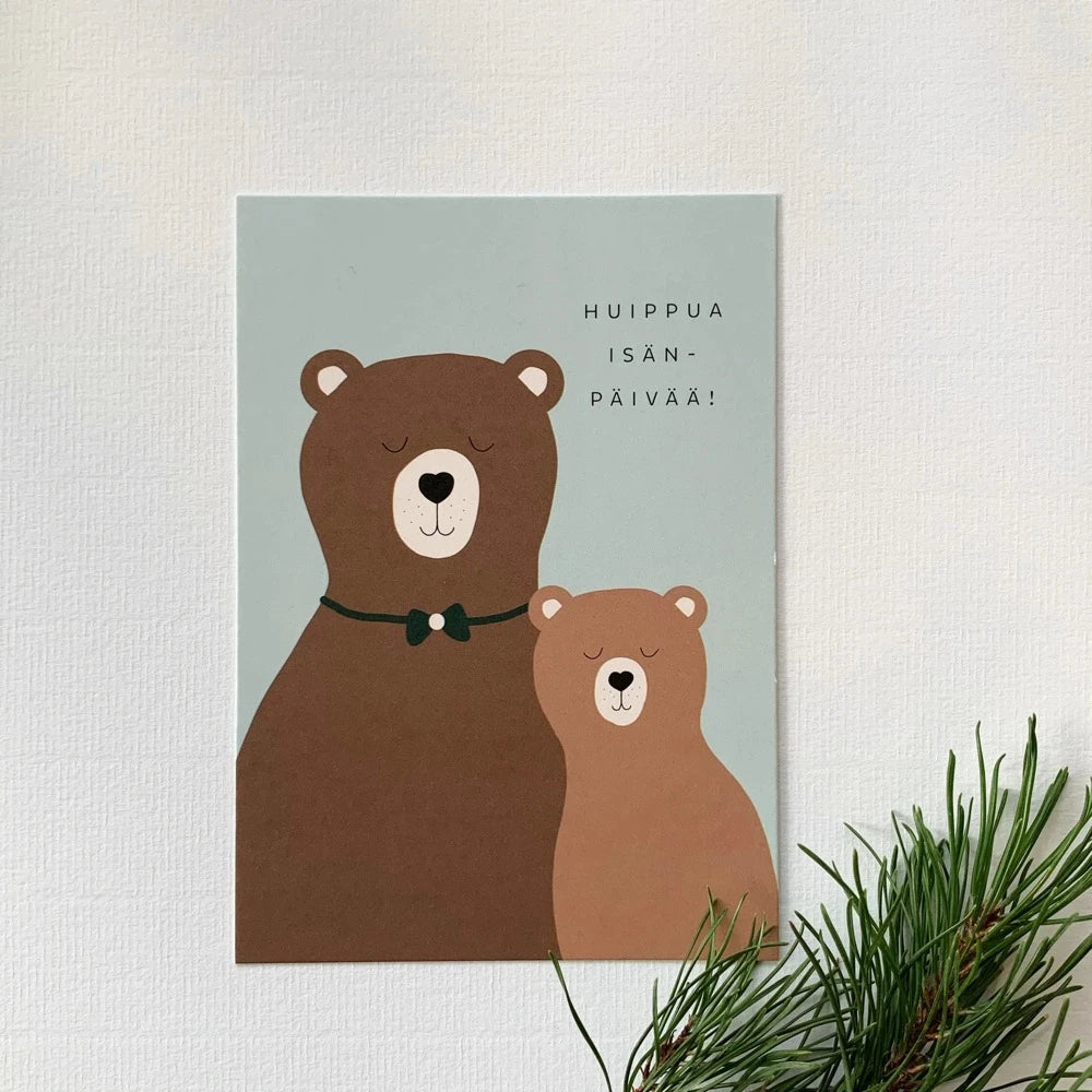 Isänpäiväkarhut-postikortti