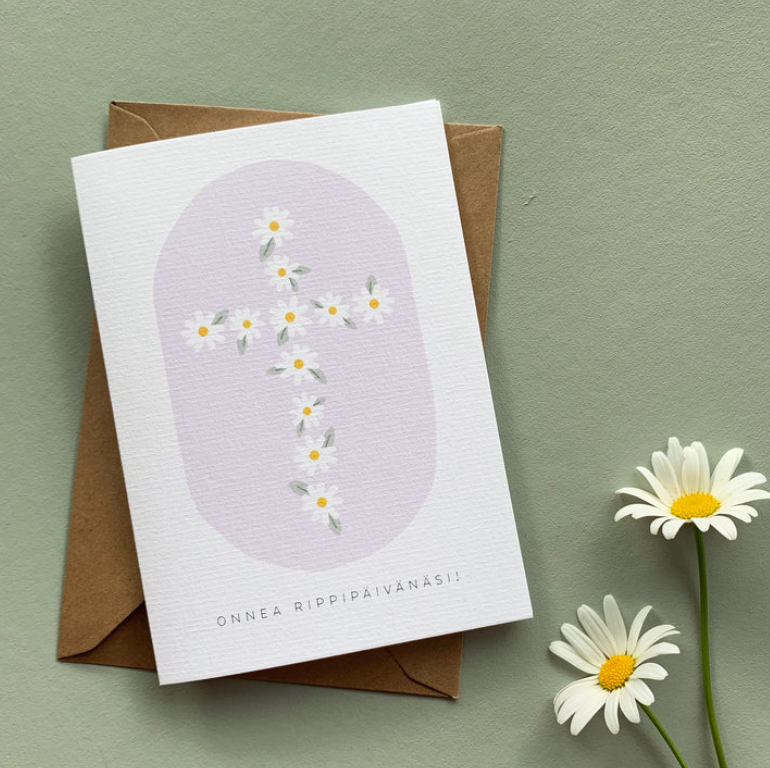 Hellevisual kortti rippipäivä Kaarnavillan verkkokaupassa