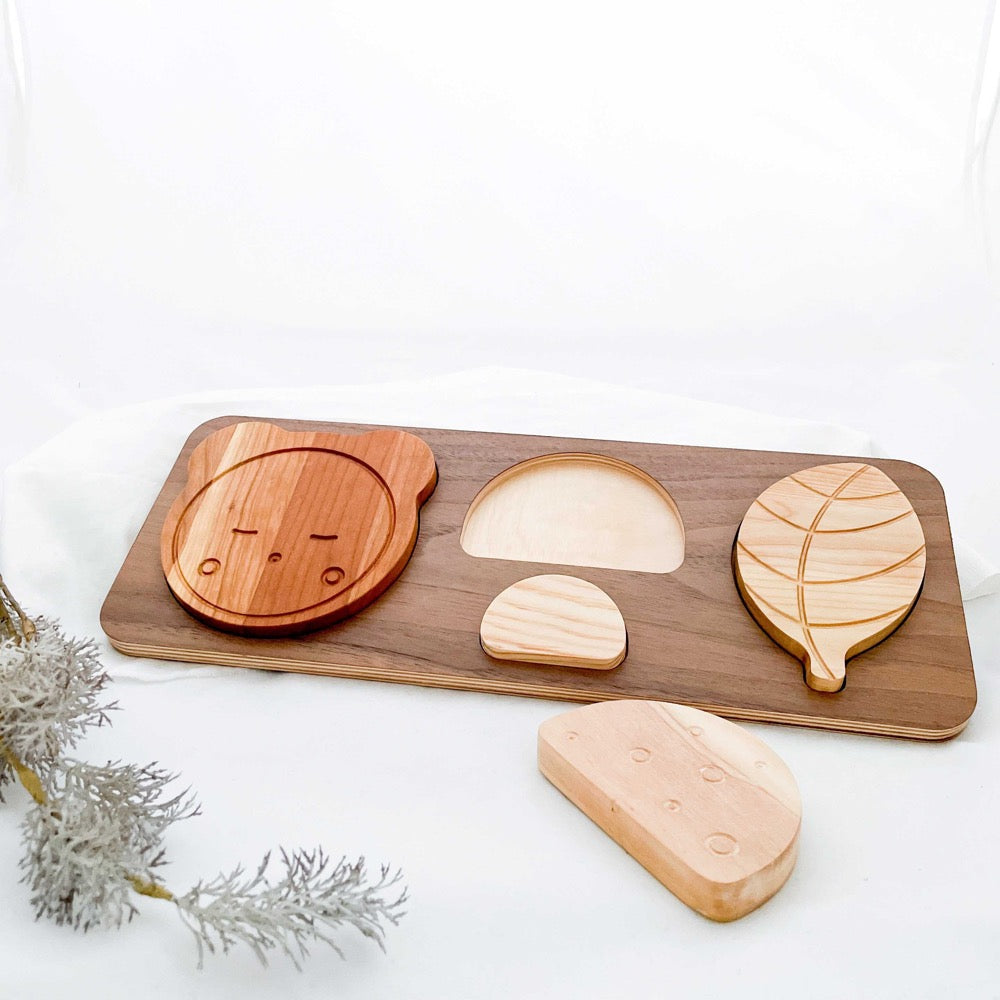 Joka gallery metsäretki-palikkapeli x Kaarnavilla