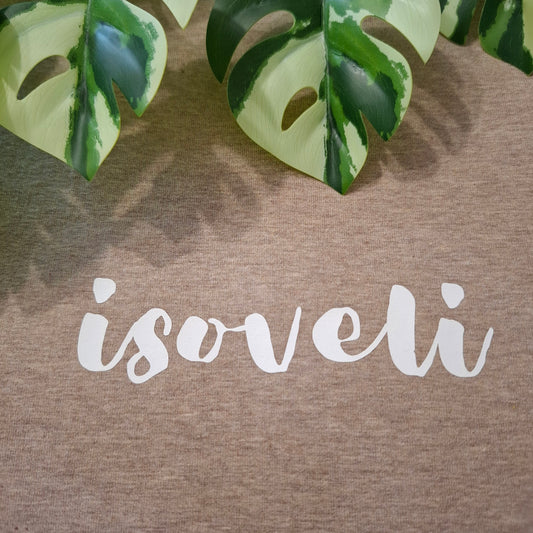 Poppaduun silityskuva valkoinen tekstillä "isoveli"