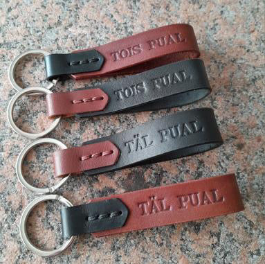 This side / That side key chain with Turku theme, genuine leather (various colors)