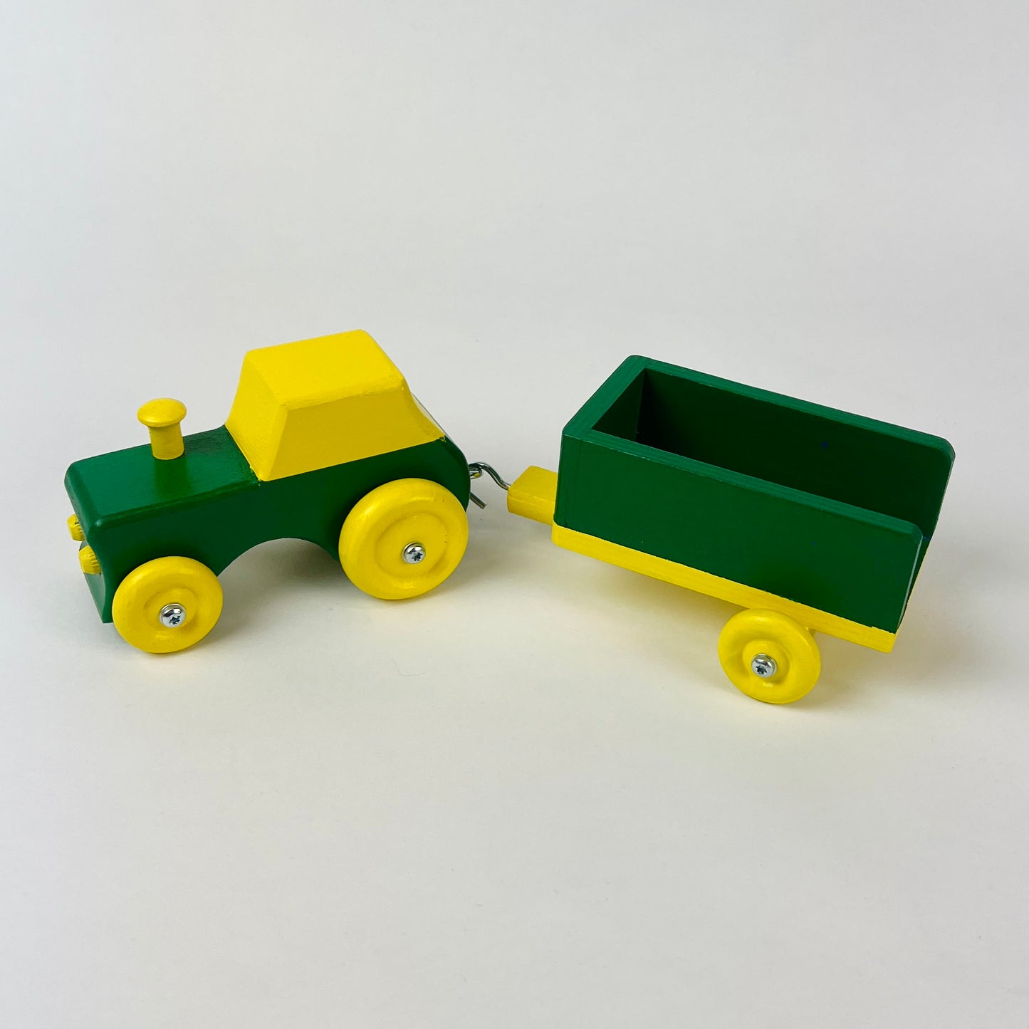 Wooden tractor with trailer (different colors) 