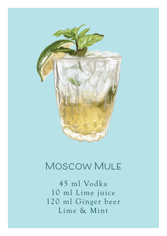 Helmi ja Havun raikkaat postikortit eri drinkeistä. 