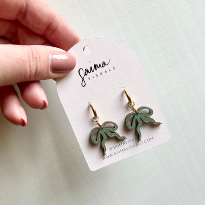 Nelli earrings, plywood bow earrings (various colors)