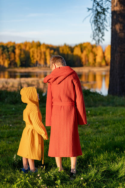Waffle bathrobe, for children (various colors and sizes)
