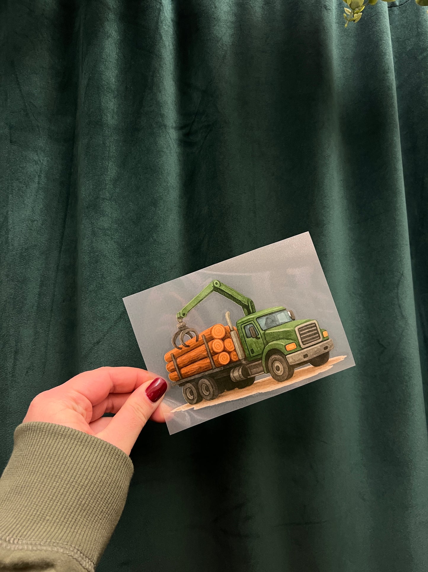 Vihreä tukkirekka, silityskuva