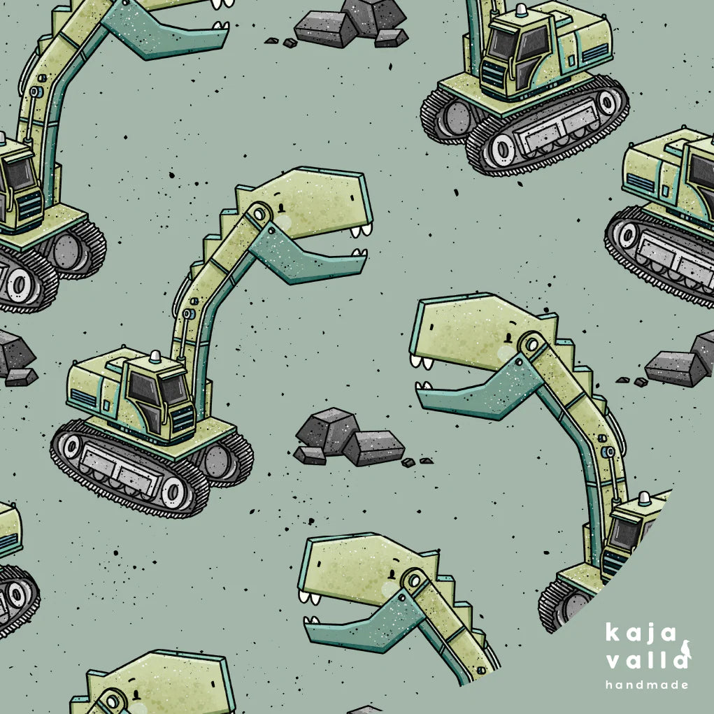 Dinokaivuri-paita, laadukas pitkähihainen trikoopaita (eri kokoja)