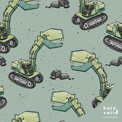 Dinokaivuri-paita, laadukas pitkähihainen trikoopaita (eri kokoja)