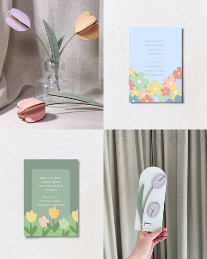 Thank you gift, perennial flower and card (various)