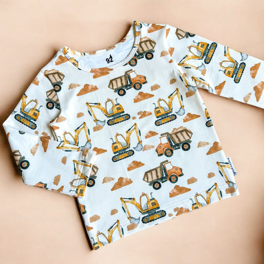 Kajavalla Handmade Kaivuri ja hiekkarekka trikoopaita Kaarnavillan verkkokaupassa