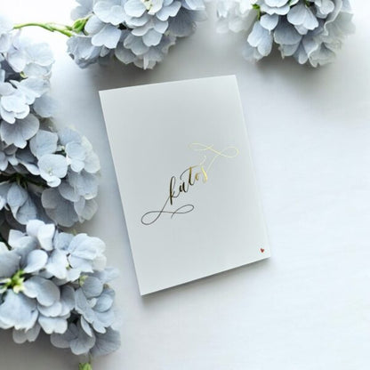 Thank you card, with gold leaf letters and seal