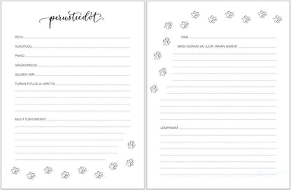 Uskollinen ystäväni -täytettävä koirakirja