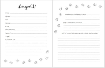 Uskollinen ystäväni -täytettävä koirakirja