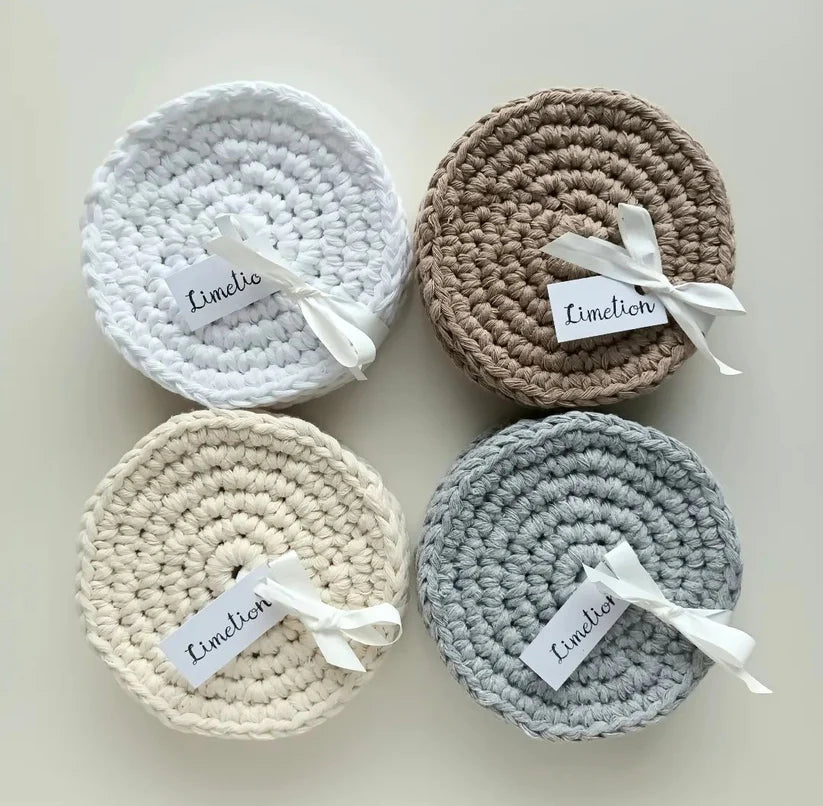 Coasters, recycled cotton blend (various colors)