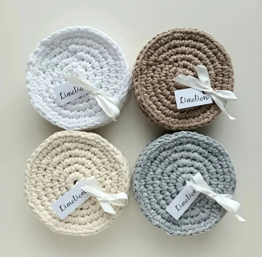 Coasters, recycled cotton blend (various colors)