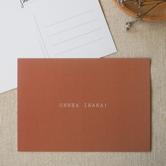 Onnea ihana postcard, orange