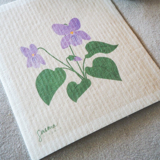 Violet dishcloth, biodegradable