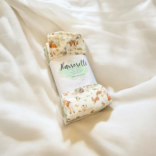 Gauze package with one patterned gauze, 3 pieces (assorted)