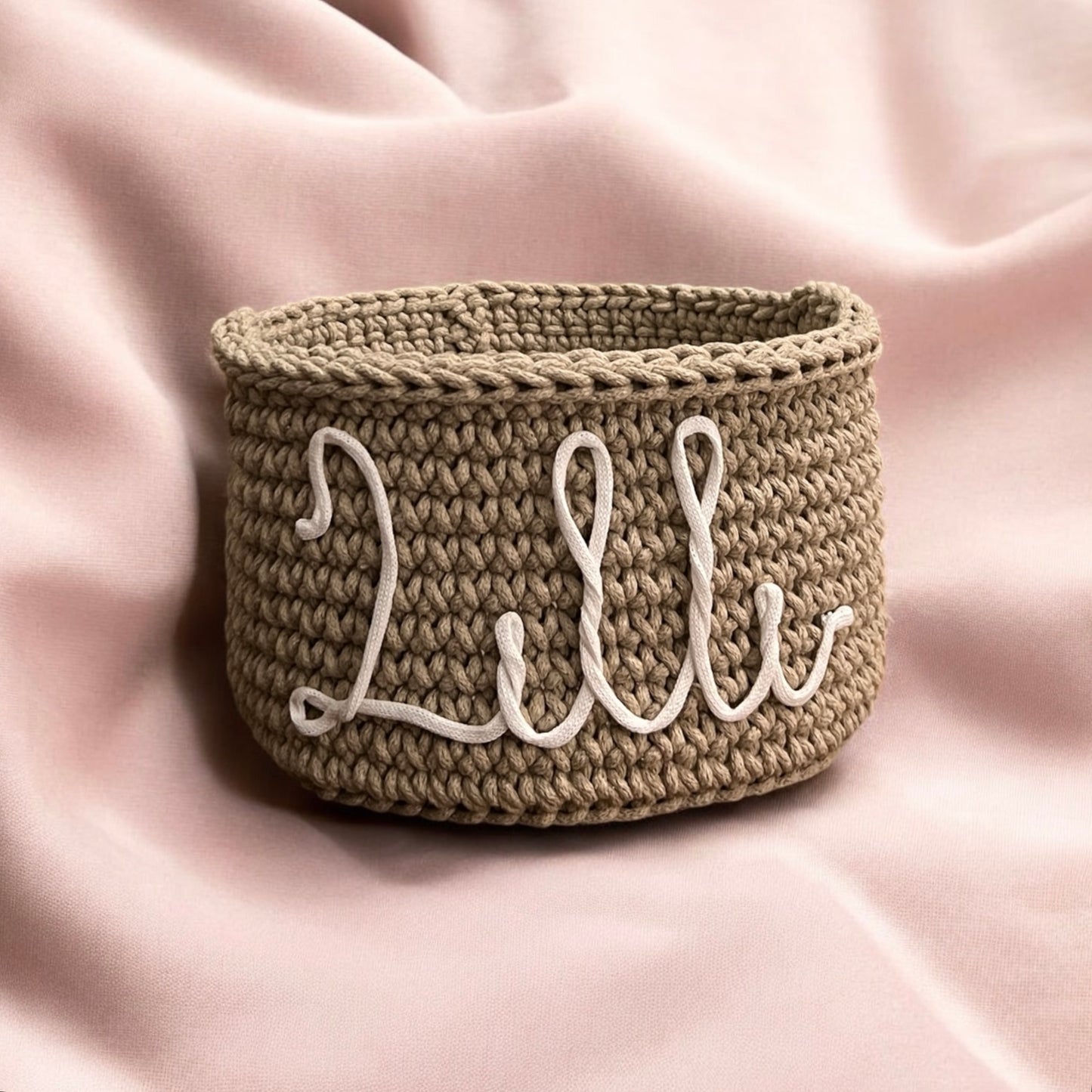 Name basket, decorative basket made of recycled cotton (various colors) CUSTOM PRODUCT