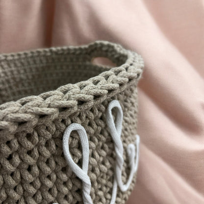 Name basket, decorative basket made of recycled cotton (various colors) CUSTOM PRODUCT