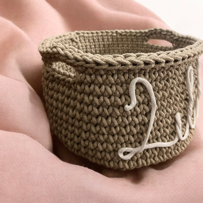 Name basket, decorative basket made of recycled cotton (various colors) CUSTOM PRODUCT