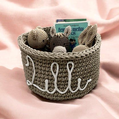 Name basket, decorative basket made of recycled cotton (various colors) CUSTOM PRODUCT