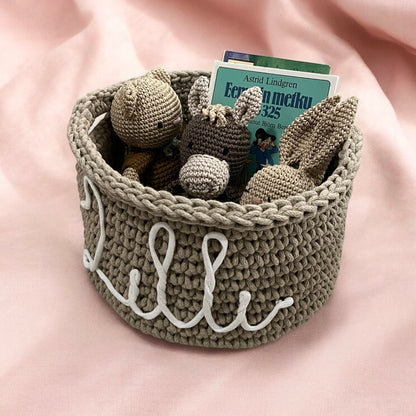 Name basket, decorative basket made of recycled cotton (various colors) CUSTOM PRODUCT