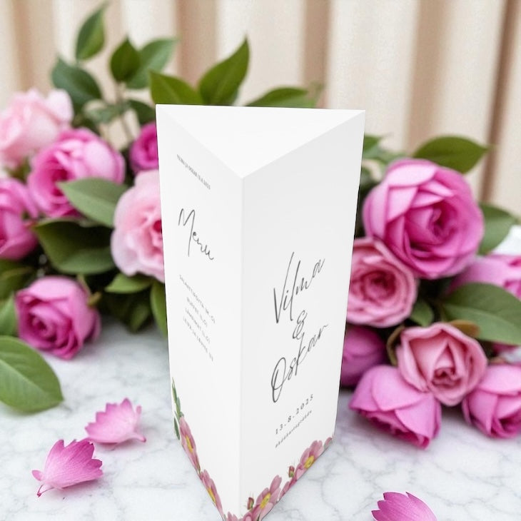 Tulostettava pöytäkolmio häihin, kustomoitu (eri värejä)