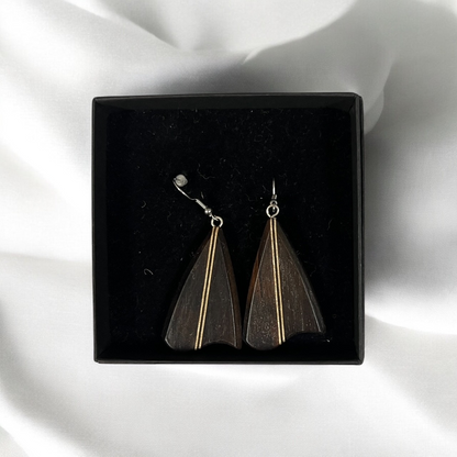 Sail earrings, made from leftover wood (various unique designs)