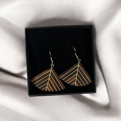 Sail earrings, made from leftover wood (various unique designs)