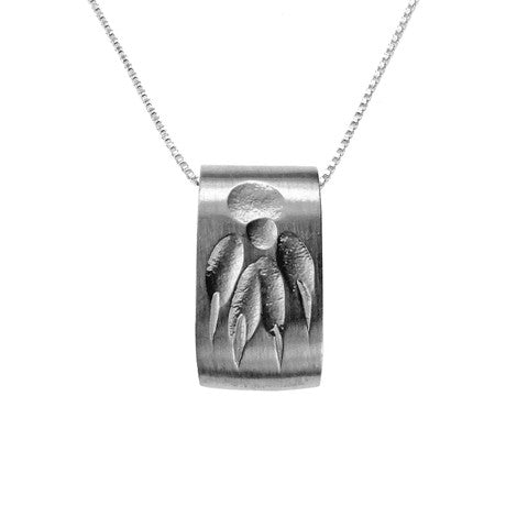 Paw print pendant, eco-silver