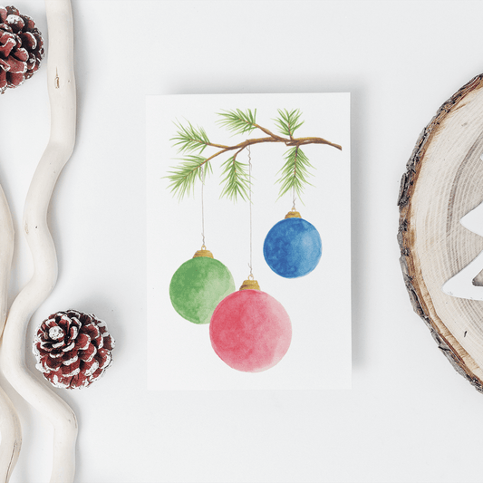 Christmas balls Christmas card, A6