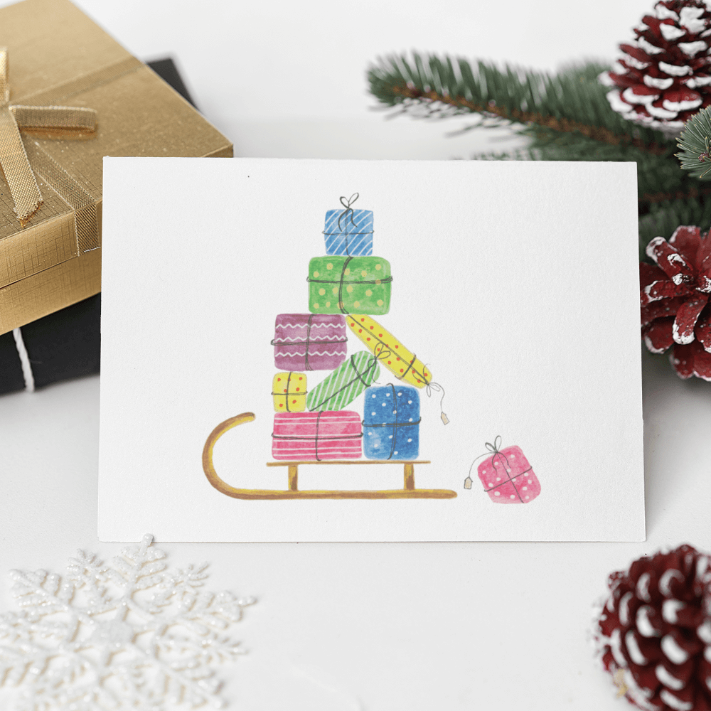 Gift truck Christmas card, A6