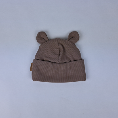 AAVA Ribbed beanie with teddy bear ears (various colors)