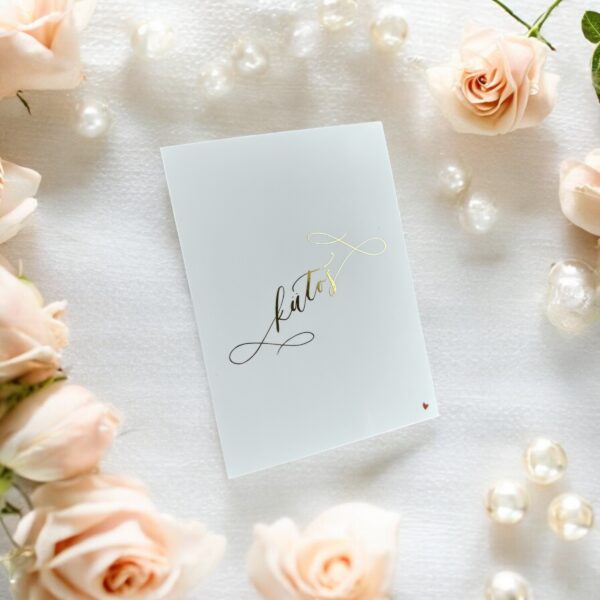 Thank you card, with gold leaf letters and seal