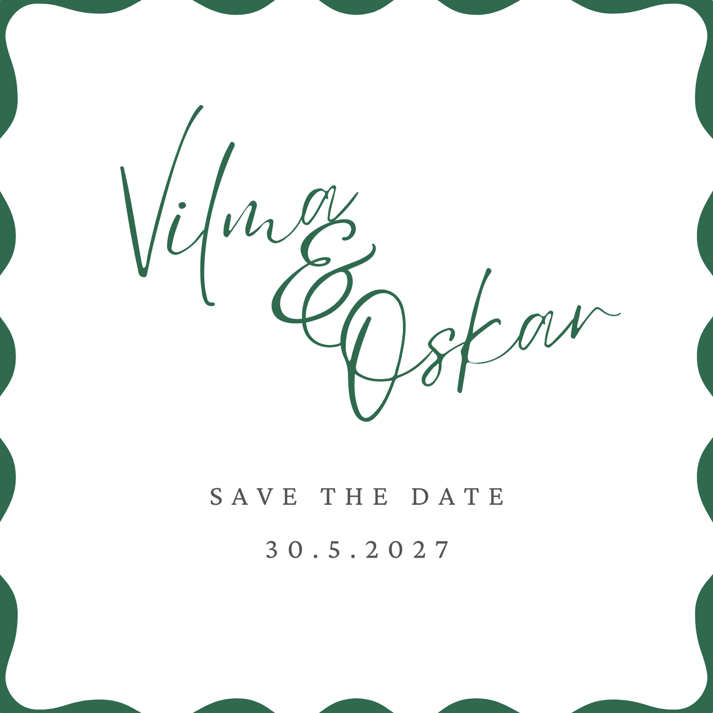 Digitaalinen Save the date, kustomoitu kuva hääpäivästä kertomiseen (erilaisia)