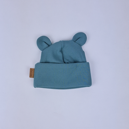 AAVA Ribbed beanie with teddy bear ears (various colors)